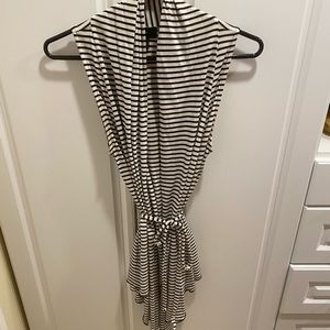 Aqua Black and white vest